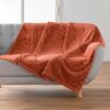Plaid Doux en Flanelle Terracotta 125x150 cm Plaid Doux en Flanelle Terracotta 125x150 cm