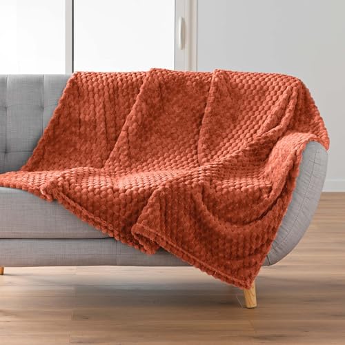 Plaid Doux en Flanelle Terracotta 125x150 cm Plaid Doux en Flanelle Terracotta 125x150 cm