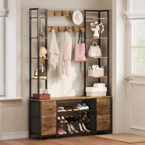 Porte-manteaux avec banc et rangements