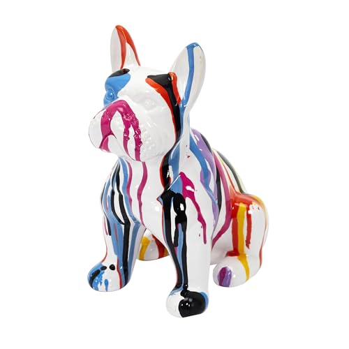 Sculpture Bulldog en Céramique Multicolore Sculpture Bulldog en Céramique Multicolore