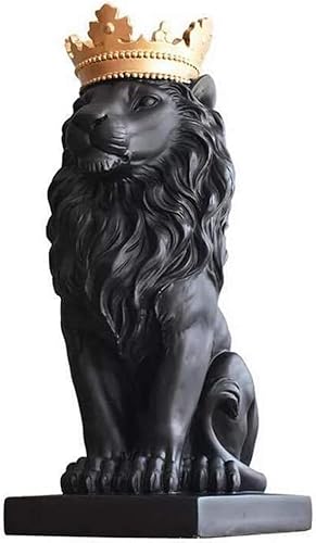 Sculpture de Lion Couronnée en Résine Sculpture de Lion Couronnée en Résine