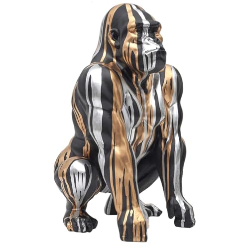 Statue de Gorille Noir avec Coulures