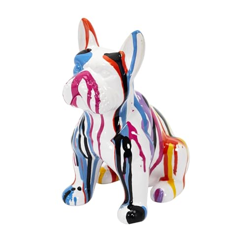 Statuette Bulldog Céramique 20 cm Multicouleur
