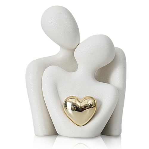 Statuette romantique en céramique blanche