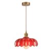 Suspension Luminaire Fleurs Rouge Vintage