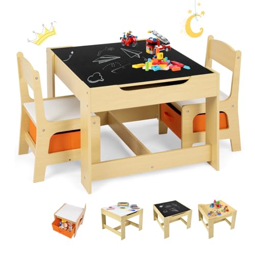 Table Enfant 3-en-1 avec 2 Chaises