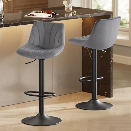 Tabourets de Bar Réglables en Velours Tabourets de Bar Réglables en Velours