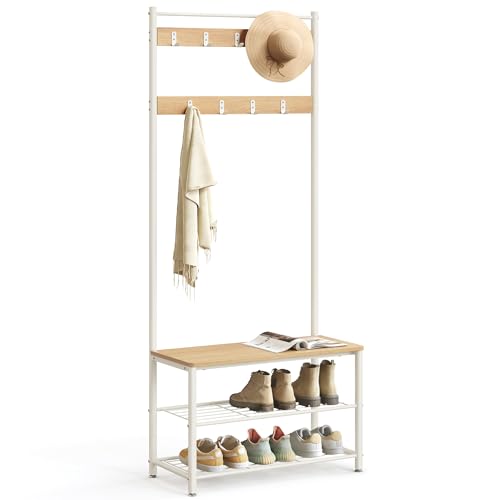 VASAGLE Porte-Manteau avec Étagère à Chaussures