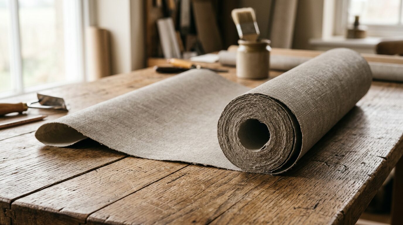 Texture rouleau papier peint intissé qualité Gros plan sur la texture épaisse d'un rouleau de papier peint intissé