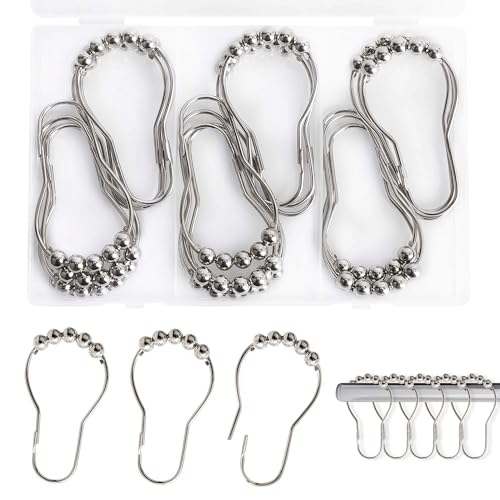 Anneaux Rideaux de Douche 20 Pièces