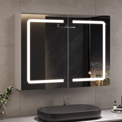 Armoire de Salle de Bain avec Miroir LED Armoire de Salle de Bain avec Miroir LED