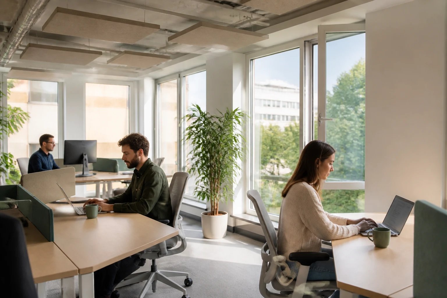 Bureaux lumineux et ergonomiques favorisant le bien-être au travail