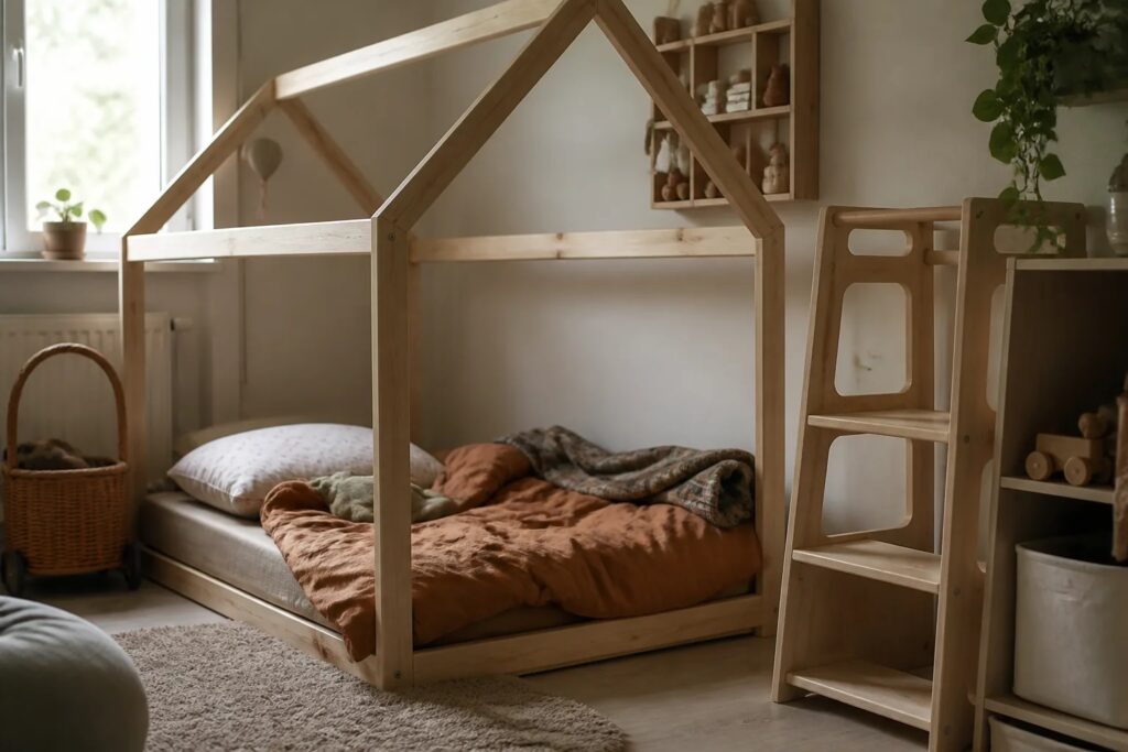 Exemple de coin chambre enfant Montessori coin chambre enfant Montessori