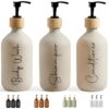 Distributeur de Savon Beige Mat Lot de 3