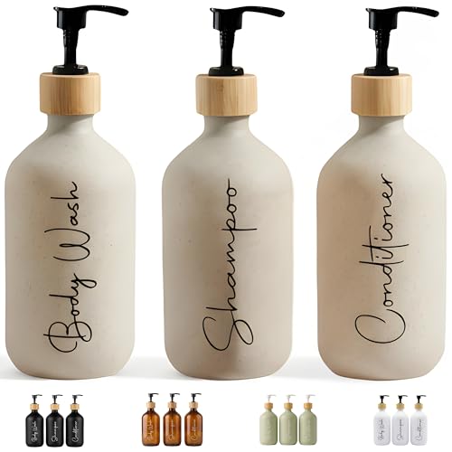 Distributeur de Savon Beige Mat Lot de 3 Distributeur de Savon Beige Mat Lot de 3