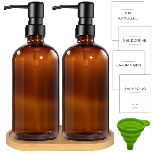 Distributeurs de Savon en Verre - Pack de 2 Distributeurs de Savon en Verre - Pack de 2