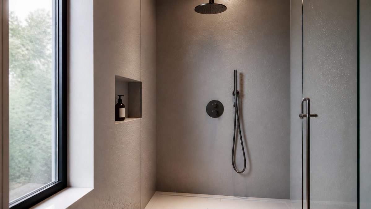 Étanchéité de la paroi de douche Paroi de douche avec revêtement étanche et joints correctement traités