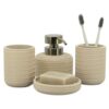 Ensemble d'Accessoires de Salle de Bain Beige Ensemble d'Accessoires de Salle de Bain Beige