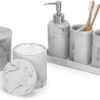 Ensemble d'Accessoires de Salle de Bain Blanc Ensemble d'Accessoires de Salle de Bain Blanc