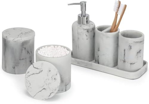 Ensemble d'Accessoires de Salle de Bain Blanc Ensemble d'Accessoires de Salle de Bain Blanc