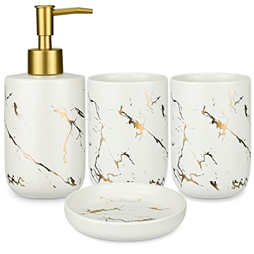 Ensemble d'accessoires de salle de bain en marbre Ensemble d'accessoires de salle de bain en marbre