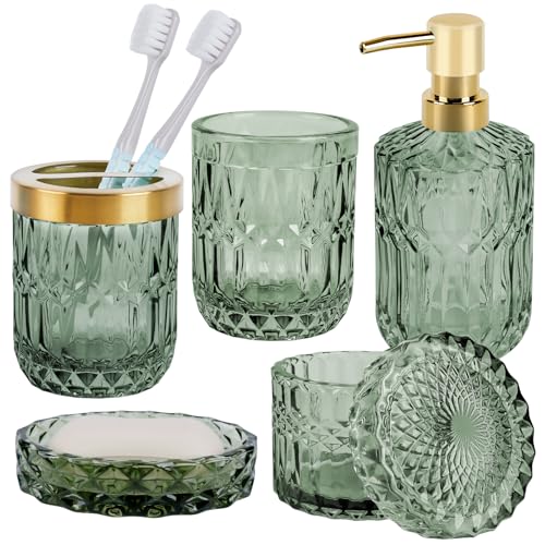 Ensemble d'Accessoires de Salle de Bain en Verre Ensemble d'Accessoires de Salle de Bain en Verre