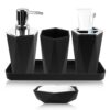 Ensemble d'accessoires de salle de bain noir Ensemble d'accessoires de salle de bain noir
