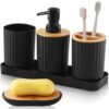 Ensemble d'accessoires de salle de bain noir Ensemble d'accessoires de salle de bain noir