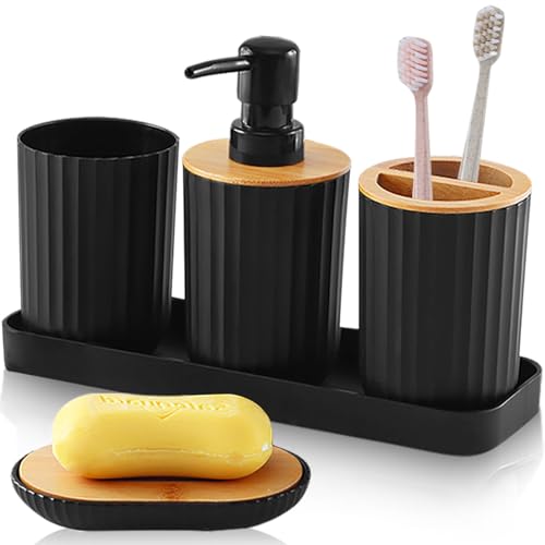 Ensemble d'accessoires de salle de bain noir