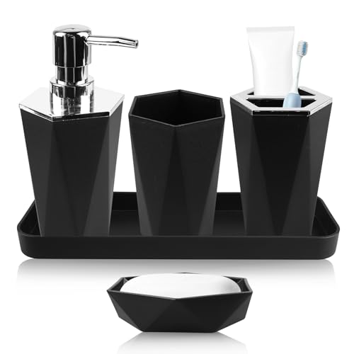 Ensemble d'accessoires de salle de bain noir Ensemble d'accessoires de salle de bain noir