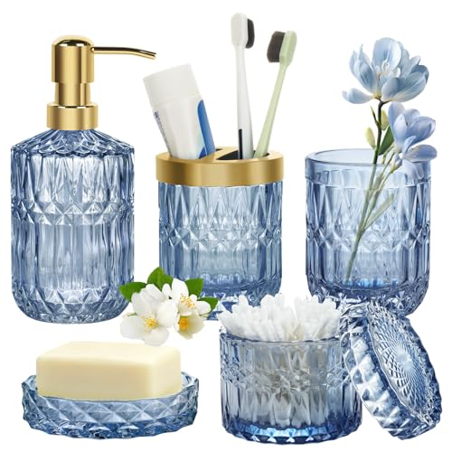 Ensemble d'Accessoires Salle de Bain en Verre Ensemble d'Accessoires Salle de Bain en Verre