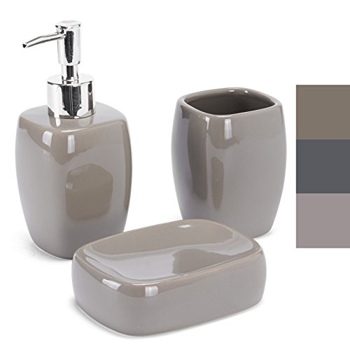 Ensemble d'Accessoires Salle de Bain Taupe