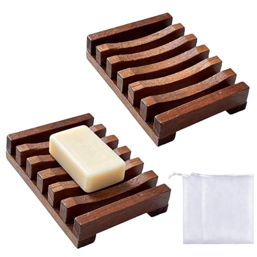 Ensemble de 2 Porte-Savons en Bois Ensemble de 2 Porte-Savons en Bois