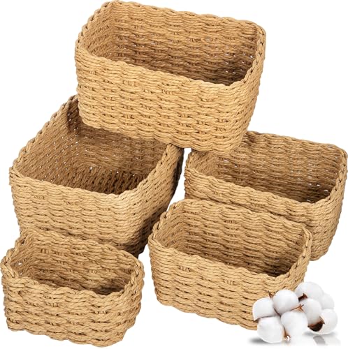 Ensemble de 5 Paniers de Rangement Tissés