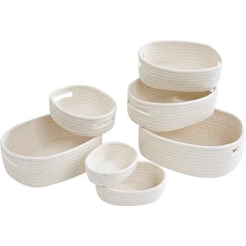 Ensemble de 7 paniers de rangement en coton