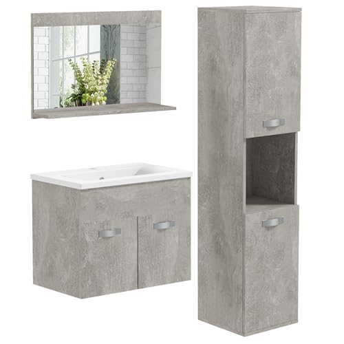 Ensemble de Meubles de Salle de Bain Gris Ensemble de Meubles de Salle de Bain Gris