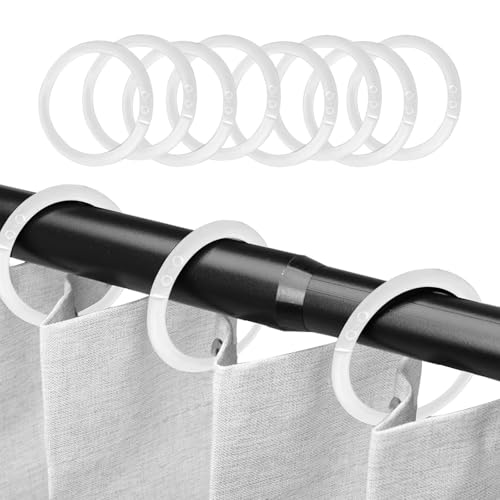 JAONLD 100 Anneaux Rideaux Douche Blanc