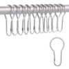 Lot de 12 crochets en métal pour rideau Lot de 12 crochets en métal pour rideau