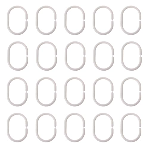 Lot de 20 Anneaux de Rideau Blancs