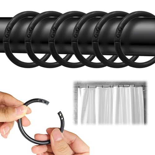 Lot de 24 Crochets Noirs pour Rideaux