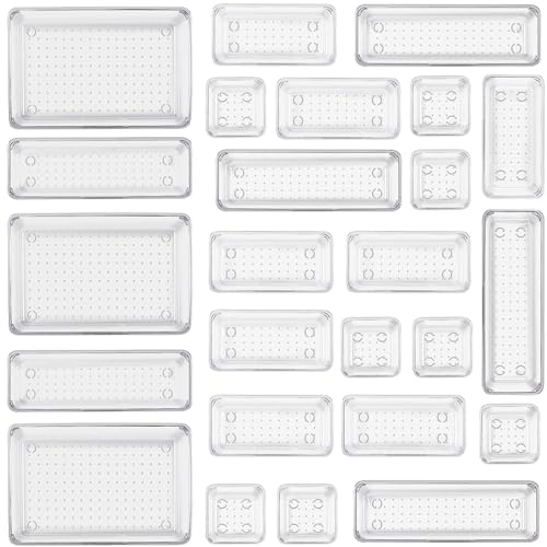 Lot de 25 Organisateurs de Tiroirs Transparente
