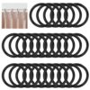 Lot de 26 anneaux de rideau de douche noirs Lot de 26 anneaux de rideau de douche noirs