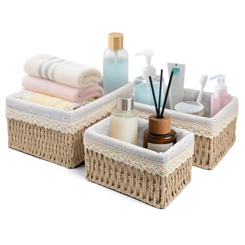 Lot de 3 paniers de rangement en tissu