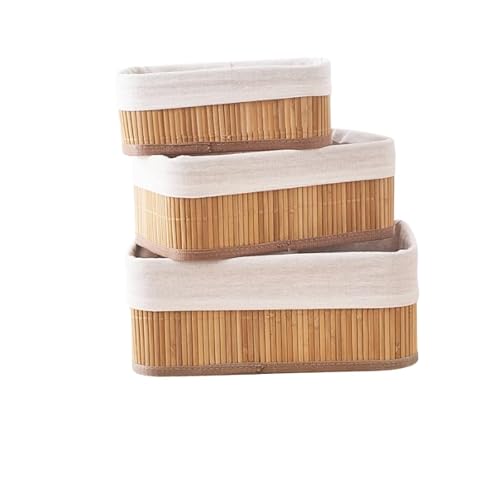 Lot de 3 paniers en bambou élégants