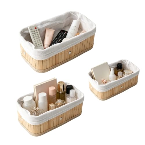 Lot de 3 paniers en bambou