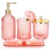 Lot de 4 Accessoires de Salle de Bain en Verre Lot de 4 Accessoires de Salle de Bain en Verre