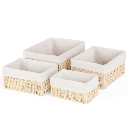 Lot de 4 Paniers de Rangement en Osier Lot de 4 Paniers de Rangement en Osier