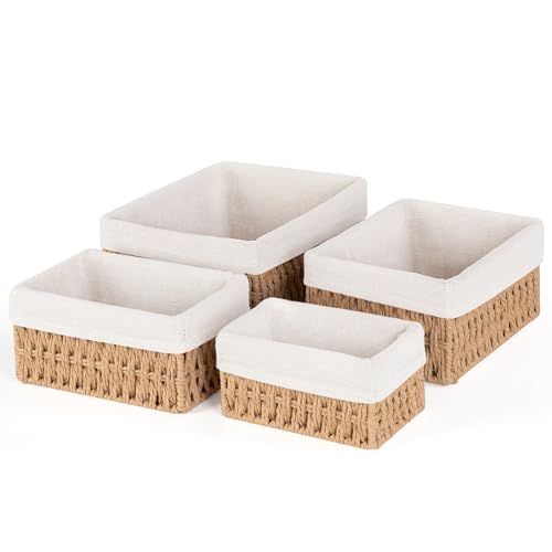 Lot de 4 Paniers de Rangement Tressés Lot de 4 Paniers de Rangement Tressés