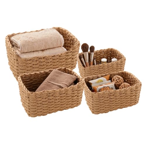 Lot de 4 Paniers de Rangement Tressés