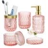 Lot de 5 Accessoires de Salle de Bain en Verre Lot de 5 Accessoires de Salle de Bain en Verre